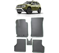 Ковры в салон автомобиля Eva Smart renault duster i рестайлинг вариант макси 3d 2015 - 2021 эва сота серые c синей окантовкой 3739-B1B2-S