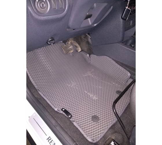 Ковры в салон автомобиля Eva Smart renault logan ii вариант макси 3d 2012 - эва сота серые c черной окантовкой 3067-B1B5-S