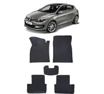 Ковры в салон автомобиля Eva Smart renault megane iii 5дв вариант макси 3d 2008 - 2016 эва сота чёрные c коричневой окантовкой 3887-B5A6-S
