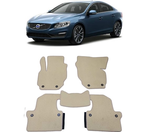 Ковры в салон автомобиля Eva Smart volvo s60 ii 2010 - 2018 эва сота бежевые c бежевой окантовкой 1896-A1A1-S 1