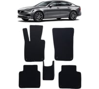 Ковры в салон автомобиля Eva Smart volvo s90 ii 2016 - эва сота чёрные c коричневой окантовкой 3296-B5A6-S
