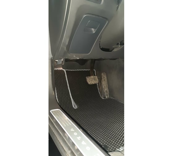 Ковры в салон автомобиля Eva Smart volvo s90 ii 2016 - эва сота коричневые c серой окантовкой 3296-A6B1-S