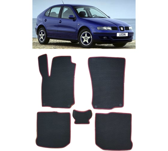 Ковры в салон автомобиля Eva Smart seat leon i 1999 - 2006 эва сота серые c серой окантовкой 3521-B1B1-S 1