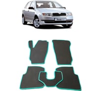 Ковры в салон автомобиля Eva Smart skoda fabia i 1999 - 2007 эва сота бежевые c коричневой окантовкой 2507-A1A6-S