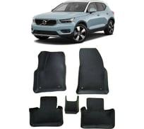 Ковры в салон автомобиля Eva Smart volvo xc40 вариант макси 3d 2017 - эва сота коричневые c серой окантовкой 3732-A6B1-S