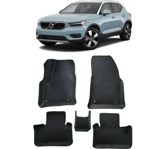 Ковры в салон автомобиля Eva Smart volvo xc40 вариант макси 3d 2017 - эва сота бежевые c красной окантовкой 3732-A1A7-S 1