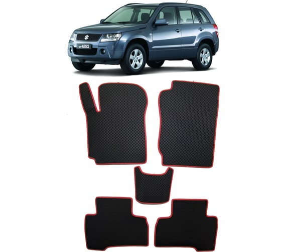 Ковры в салон автомобиля Eva Smart suzuki grand vitara jt 5дв 2005 - 2015 эва сота коричневые c коричневой окантовкой 1773-A6A6-S 1