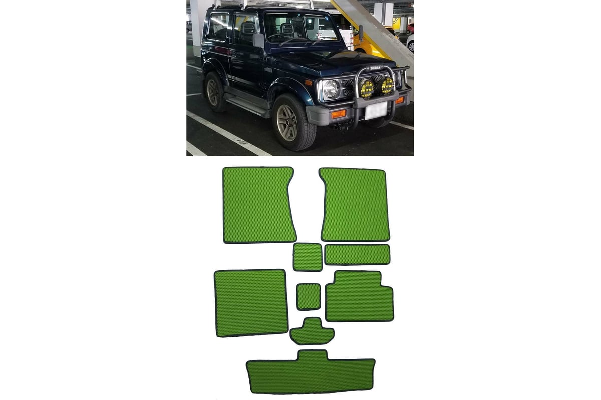 Ковры в салон автомобиля Eva Smart suzuki jimny sierra ii правый руль 3дв  1993 - 1995 эва сота серые c черной окантовкой 3071-B1B5-S - заказать в  интернет-магазине: цена, описание, отзывы.