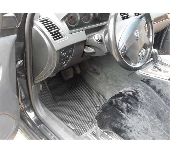 Ковры в салон автомобиля Eva Smart volvo xc90 i 7мест 2006 - 2014 эва сота коричневые c серой окантовкой 2152-A6B1-S