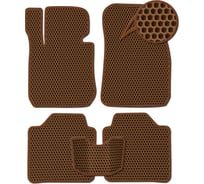Ковры в салон автомобиля Eva Smart tesla model y 2020 - эва сота коричневые c коричневой окантовкой 3856-A6A6-S