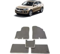 Ковры в салон автомобиля Eva Smart zotye t600 2013 - эва сота коричневые c серой окантовкой 2376-A6B1-S