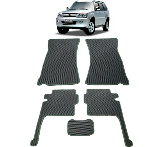 Ковры в салон автомобиля Eva Smart zx landmark 2005 - 2009 эва сота чёрные c черной окантовкой 2853-B5B5-S 1