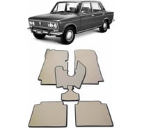 Ковры в салон автомобиля Eva Smart lada 2103 1972 - 1984 эва сота серые c коричневой окантовкой 2520-B1A6-S