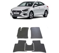 Ковры в салон автомобиля Eva Smart hyundai solaris ii седан 2017 - эва сота коричневые c бежевой окантовкой 2338-A6A1-S