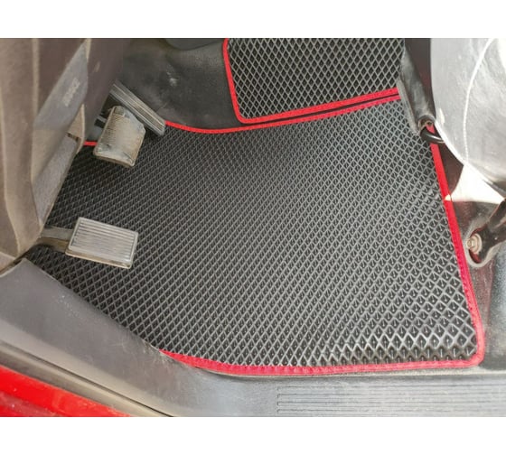 Ковры в салон автомобиля Eva Smart dodge ram iii 2001 - 2008 эва сота коричневые c черной окантовкой 3477-A6B5-S 1