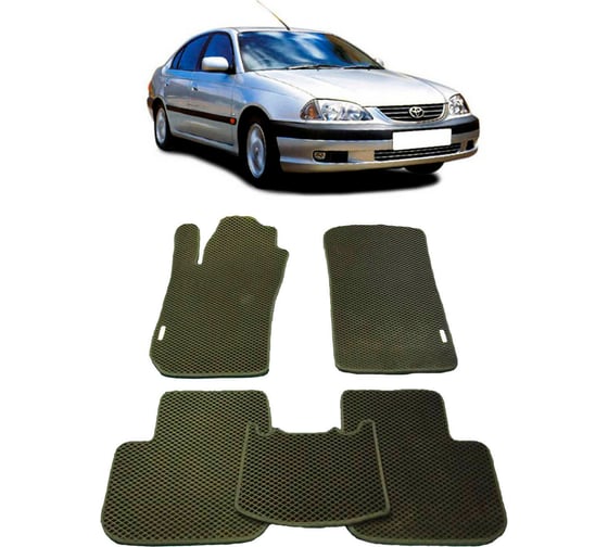 Ковры в салон автомобиля Eva Smart toyota avensis i 1997 - 2003 эва сота бежевые c красной окантовкой 1789-A1A7-S 1