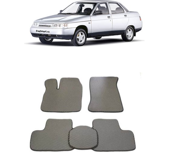 Ковры в салон автомобиля Eva Smart lada 2110-12 1996 - 2014 эва сота бежевые c бежевой окантовкой 1914-A1A1-S