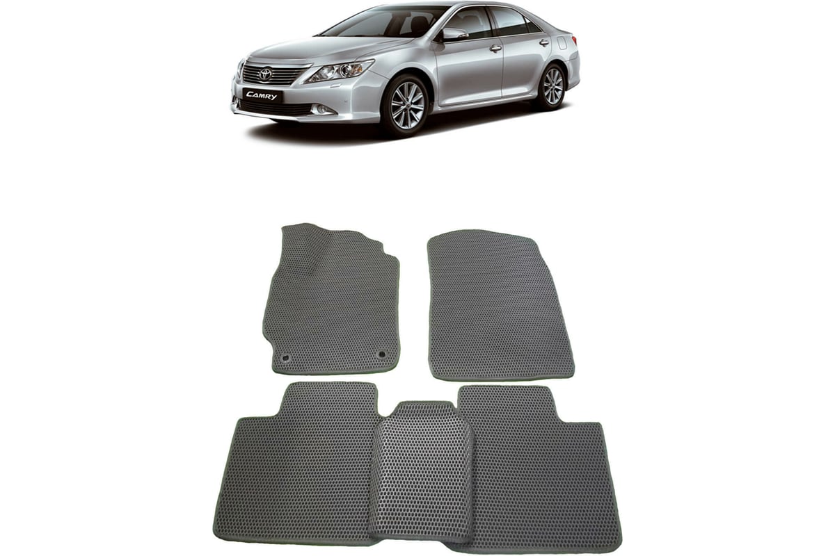 Ковры в салон автомобиля Eva Smart toyota camry vii (xv50) 2011 - 2018 эва  сота чёрные c черной окантовкой 1797-B5B5-S - заказать в интернет-магазине:  цена, описание, отзывы.