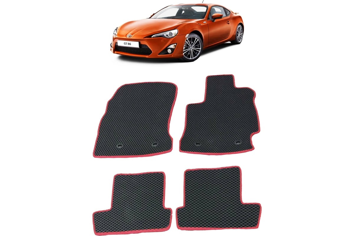 Ковры в салон автомобиля Eva Smart toyota gt86 правый руль купе 2012 - 2016  эва сота коричневые c черной окантовкой 2365-A6B5-S - заказать в  интернет-магазине: цена, описание, отзывы.