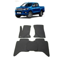 Ковры в салон автомобиля Eva Smart toyota hilux viii 2015 - эва сота чёрные c коричневой окантовкой 2056-B5A6-S