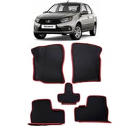 Ковры в салон автомобиля Eva Smart lada granta вариант макси 3d 2011 - эва сота коричневые c черной окантовкой 3045-A6B5-S