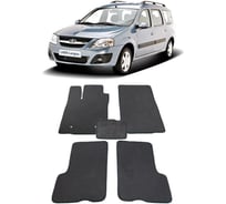 Ковры в салон автомобиля Eva Smart lada largus 5мест 2012 - эва сота коричневые c серой окантовкой 1921-A6B1-S