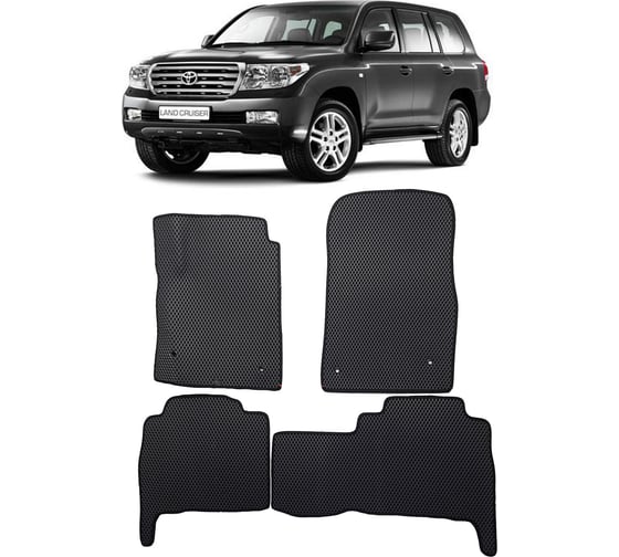 Ковры в салон автомобиля Eva Smart toyota land cruiser 200 2007 - 2011 эва сота чёрные c красной окантовкой 1822-B5A7-S