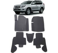 Ковры в салон автомобиля Eva Smart toyota land cruiser prado 150 вариант макси 3d 2009 - 2013 эва сота чёрные c черной окантовкой 2425-B5B5-S