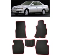 Ковры в салон автомобиля Eva Smart toyota mark ii (x100) правый руль 1996 - 2002 эва сота чёрные c бежевой окантовкой 2664-B5A1-S