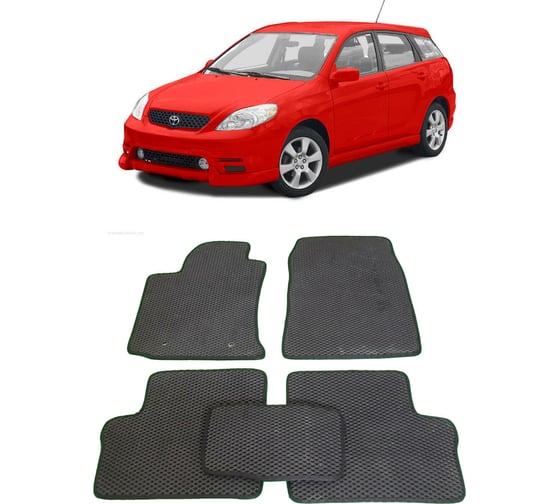 Ковры в салон автомобиля Eva Smart toyota matrix (е130) 2002 - 2008 эва сота коричневые c красной окантовкой 2175-A6A7-S 1