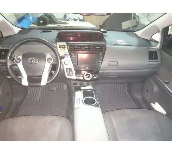 Ковры в салон автомобиля Eva Smart toyota prius v+ (zvw40) 7мест 2011 - эва сота серые c бежевой окантовкой 2471-B1A1-S