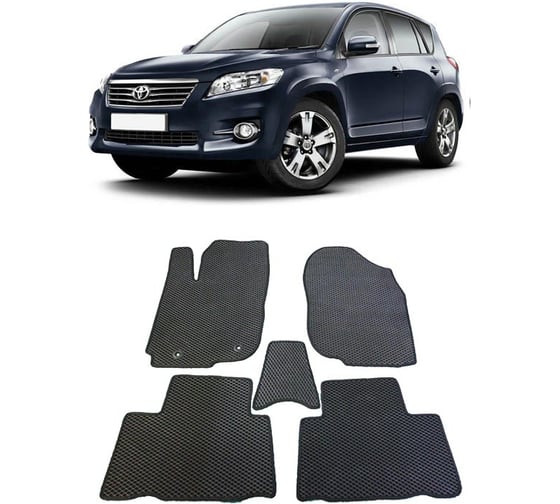 Ковры в салон автомобиля Eva Smart toyota rav 4 iii (сa30) 2006 - 2009 эва сота коричневые c бежевой окантовкой 1840-A6A1-S 1