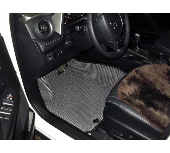 Ковры в салон автомобиля Eva Smart toyota rav 4 iv (сa40) вариант макси 3d 2012 - 2019 эва сота чёрные c серой окантовкой 2593-B5B1-S