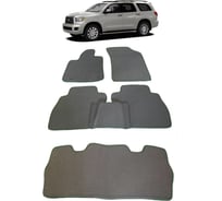Ковры в салон автомобиля Eva Smart toyota sequoia ii 7мест 2008 - эва сота чёрные c коричневой окантовкой 2239-B5A6-S