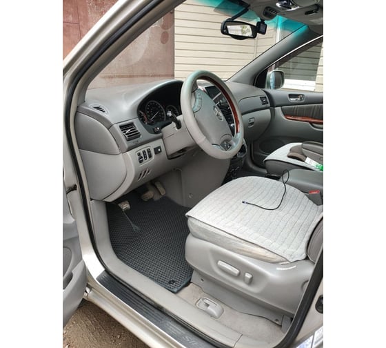 Ковры в салон автомобиля Eva Smart toyota sienna ii 7мест 2003 - 2010 эва сота серые c синей окантовкой 2565-B1B2-S