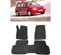 Ковры в салон автомобиля Eva Smart toyota starlet правый руль 3дв 1996 - 1998 эва сота чёрные c бежевой окантовкой 2536-B5A1-S