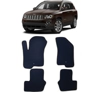 Ковры в салон автомобиля Eva Smart jeep compass i рестайлинг 2013 - 2016 эва сота бежевые c коричневой окантовкой 2884-A1A6-S