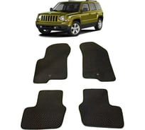 Ковры в салон автомобиля Eva Smart jeep liberty (patriot) mk 2007 - эва сота коричневые c красной окантовкой 1993-A6A7-S