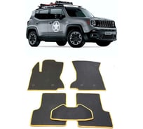 Ковры в салон автомобиля Eva Smart jeep renegade limited 4wd 2014 - эва сота чёрные c красной окантовкой 1334-B5A7-S