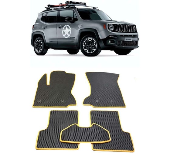 Ковры в салон автомобиля Eva Smart jeep renegade limited 4wd 2014 - эва сота бежевые c бежевой окантовкой 1334-A1A1-S 1