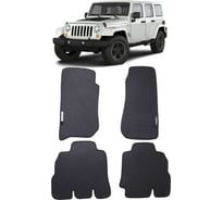 Ковры в салон автомобиля Eva Smart jeep wrangler iii (jk) 5дв 2007 - 2018 эва сота чёрные c коричневой окантовкой 3103-B5A6-S