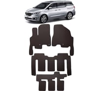 Ковры в салон автомобиля Eva Smart kia carnival iii 7мест 2014 - 2021 эва сота чёрные c серой окантовкой 2998-B5B1-S