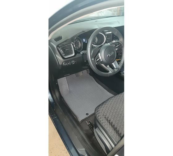Ковры в салон автомобиля Eva Smart kia ceed iii вариант макси 3d 2018 - эва сота коричневые c бежевой окантовкой 3498-A6A1-S
