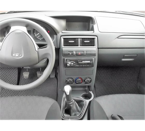 Ковры в салон автомобиля Eva Smart lada priora 2007 - эва сота коричневые c бежевой окантовкой 1929-A6A1-S