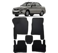 Ковры в салон автомобиля Eva Smart lada priora вариант макси 3d 2007 - эва сота коричневые c серой окантовкой 3322-A6B1-S