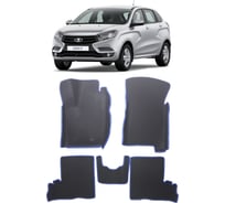 Ковры в салон автомобиля Eva Smart lada xray вариант макси 3d 2015 - эва сота чёрные c коричневой окантовкой 3305-B5A6-S