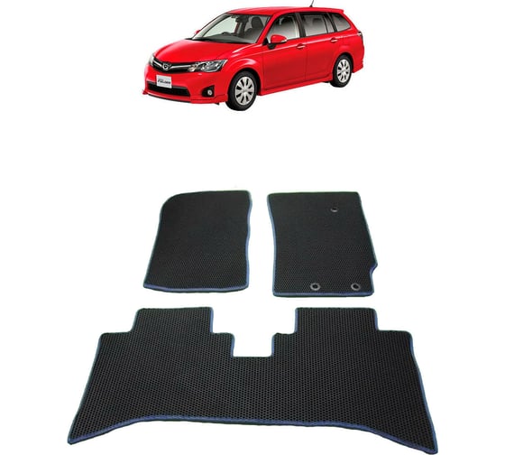 Ковры в салон автомобиля Eva Smart toyota corolla fielder (nke 165) правый руль 2012 - 2015 эва сота серые c коричневой окантовкой 2833-B1A6-S 1