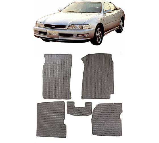 Ковры в салон автомобиля Eva Smart toyota corona exiv ii правый руль 1993 - 1998 эва сота серые c бежевой окантовкой 3876-B1A1-S 1