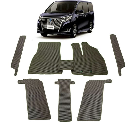 Ковры в салон автомобиля Eva Smart toyota esquire правый руль 4места 2014 - эва сота коричневые c коричневой окантовкой 2791-A6A6-S