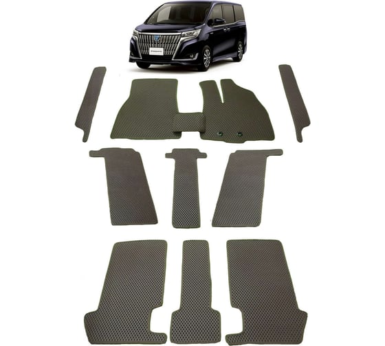 Ковры в салон автомобиля Eva Smart toyota esquire правый руль 7мест 2014 - эва сота коричневые c коричневой окантовкой 2792-A6A6-S 1